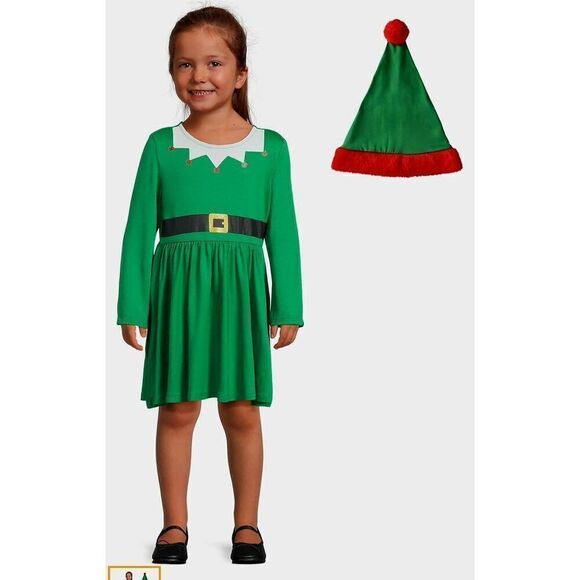 NEW WITH TAGS GIRLS ELF DRESS - Picture 1 of 4